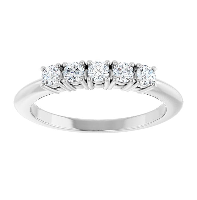 14K Yellow Or White Gold Round 2.5 Mm Polished 1/3 Ctw Lab-Grown Diamond Anniversary Band