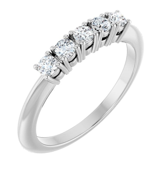14K Yellow Or White Gold Round 2.5 Mm Polished 1/3 Ctw Lab-Grown Diamond Anniversary Band
