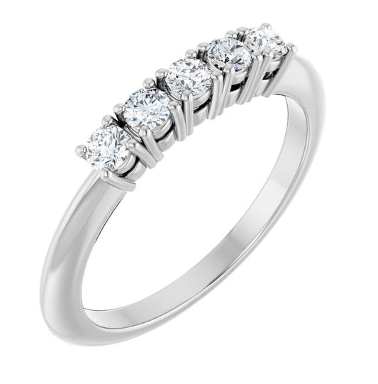 14K Yellow Or White Gold Round 2.5 Mm Polished 1/3 Ctw Lab-Grown Diamond Anniversary Band