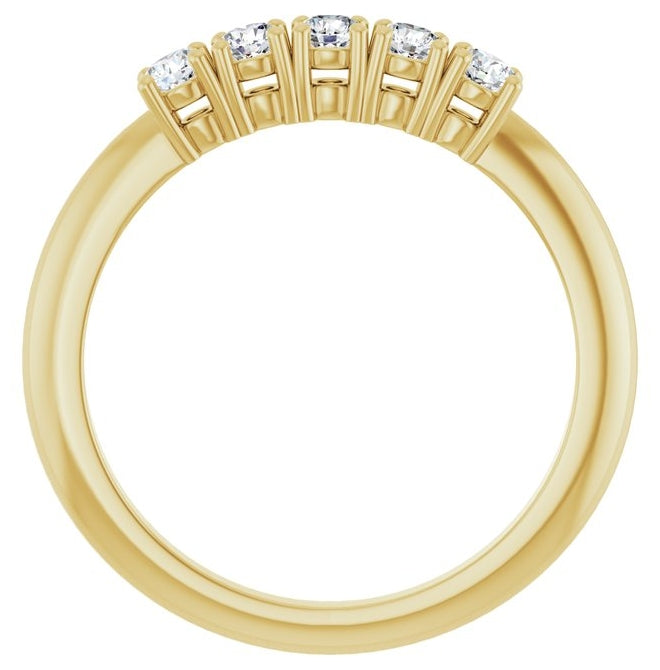 14K Yellow Or White Gold Round 2.5 Mm Polished 1/3 Ctw Lab-Grown Diamond Anniversary Band