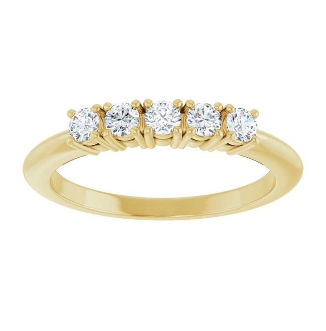 14K Yellow Or White Gold Round 2.5 Mm Polished 1/3 Ctw Lab-Grown Diamond Anniversary Band
