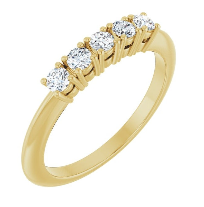 14K Yellow Or White Gold Round 2.5 Mm Polished 1/3 Ctw Lab-Grown Diamond Anniversary Band