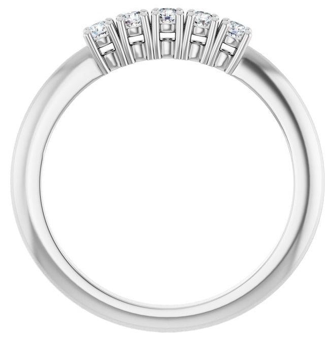14K Yellow Or White Gold Round 2 Mm Polished 1/6 Ctw Lab-Grown Diamond Anniversary Band