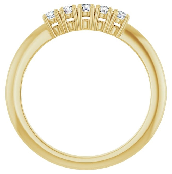 14K Yellow Or White Gold Round 2 Mm Polished 1/6 Ctw Lab-Grown Diamond Anniversary Band