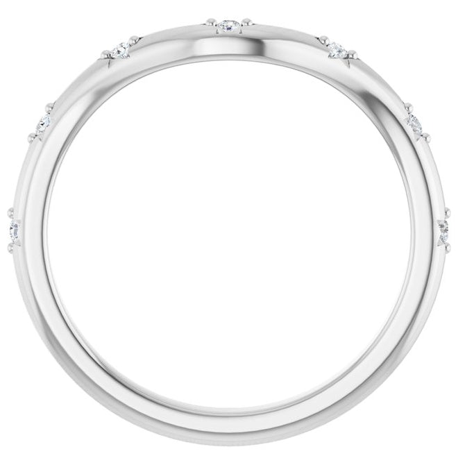 14K Yellow Or White Gold Round 1.2 Mm Polished .05 Ctw Lab-Grown Diamond Contour Band