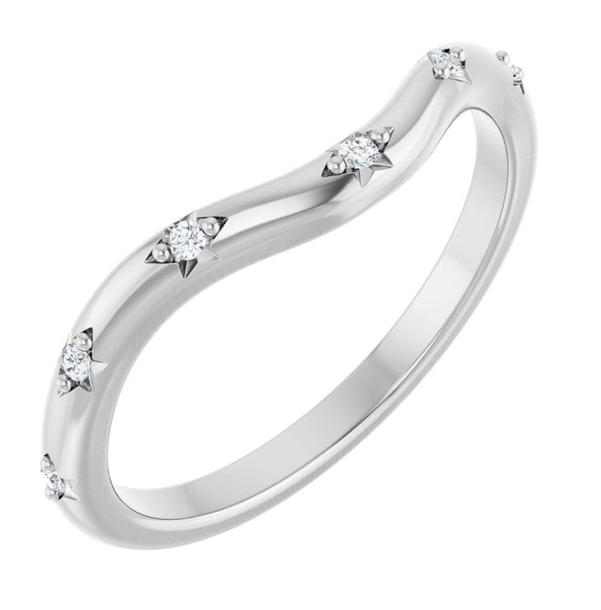 14K Yellow Or White Gold Round 1.2 Mm Polished .05 Ctw Lab-Grown Diamond Contour Band