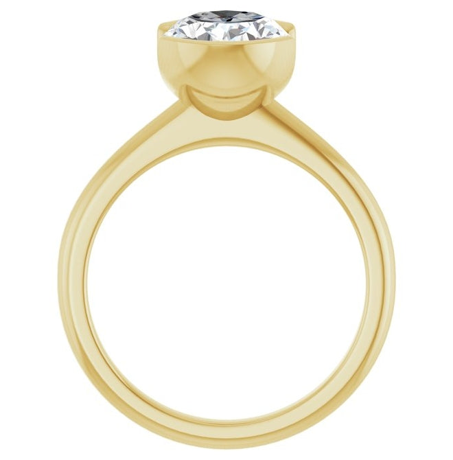 14K Yellow Gold Oval 10 X 8 Mm Polished 2 1/2 Ctw Lab-Grown Diamond Engagement Ring Size 7