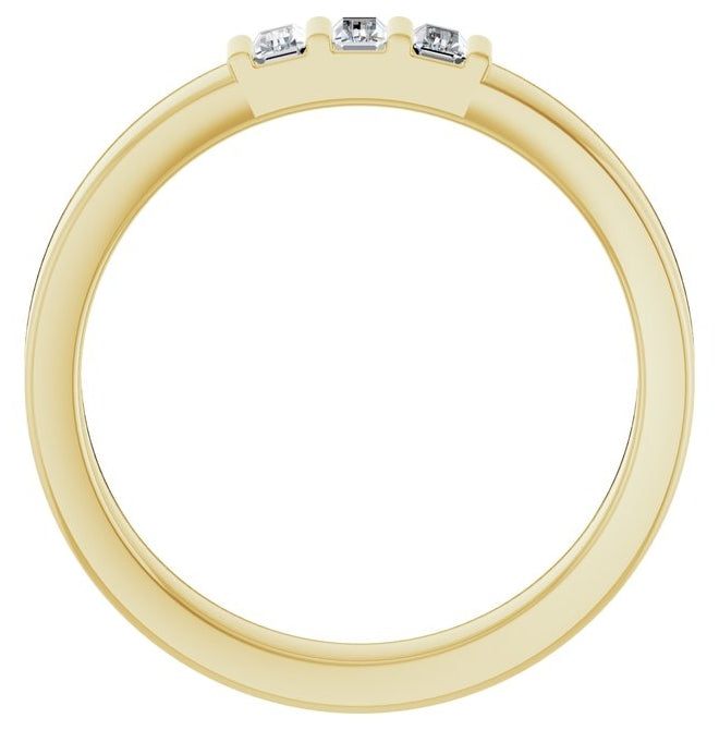 14K Yellow Or White Gold Straight Baguette 3.5 X 1.75 Mm Polished 1/5 Ctw Lab-Grown Diamond Three Stone Band