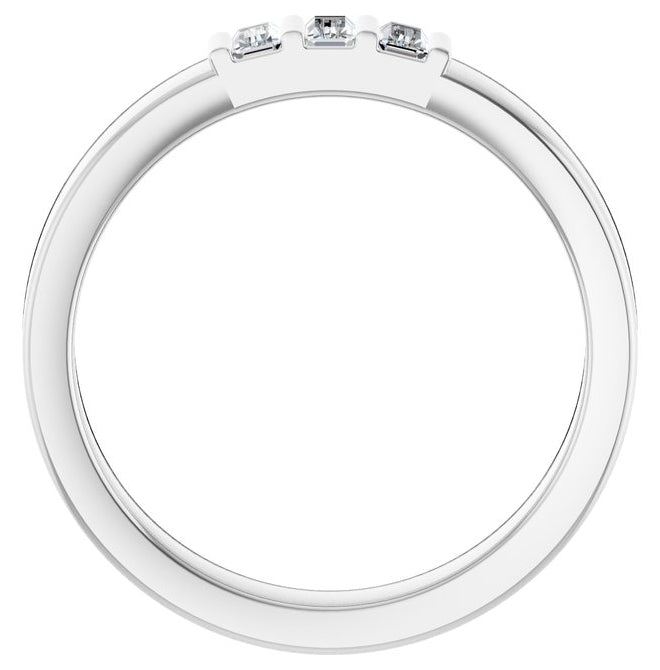14K Yellow Or White Gold Straight Baguette 3.5 X 1.75 Mm Polished 1/5 Ctw Lab-Grown Diamond Three Stone Band