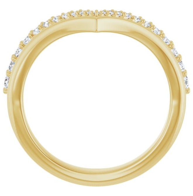 14K Yellow Or White Gold Round 2 Mm Polished 1/3 Ctw Lab-Grown Diamond Contour Band