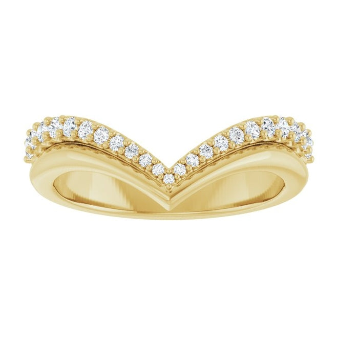 14K Yellow Or White Gold Round 2 Mm Polished 1/3 Ctw Lab-Grown Diamond Contour Band