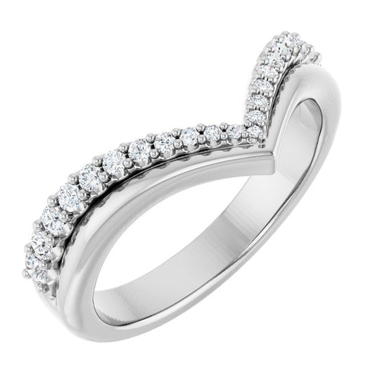 14K Yellow Or White Gold Round 2 Mm Polished 1/3 Ctw Lab-Grown Diamond Contour Band