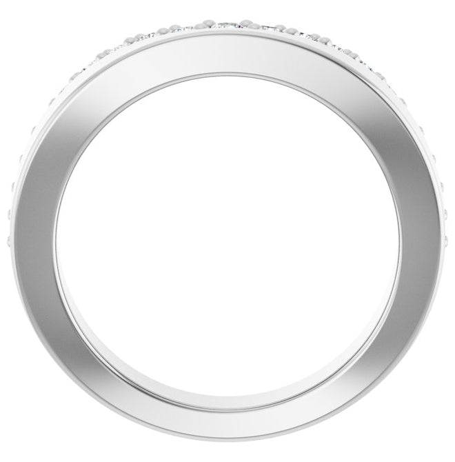 14K Yellow Or White Gold Round Polished 1/5 Ctw Lab-Grown Diamond Contour Band