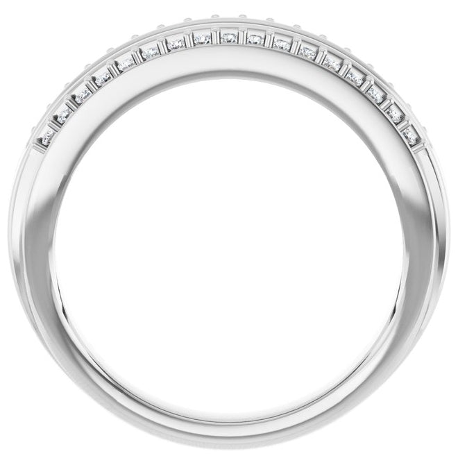 14K White Gold Round 1.5 Mm Polished 1/2 Ctw Lab-Grown Diamond Anniversary Band Size 7