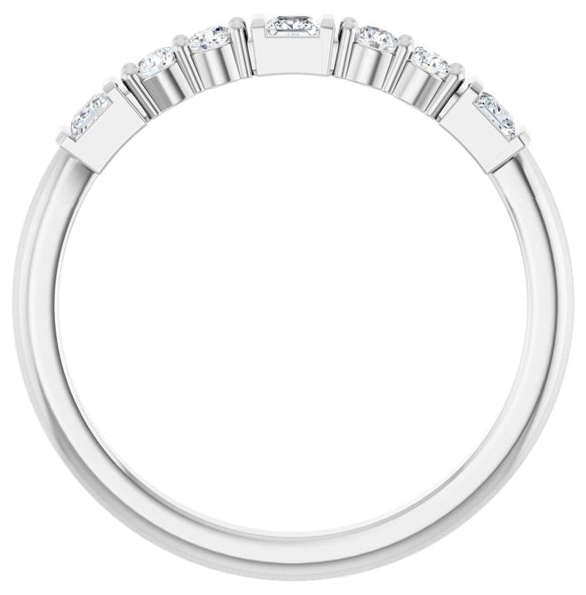 14K White Gold Square 2 X 2 Mm Polished 1/4 Ctw Lab-Grown Diamond Stackable Ring Size 7