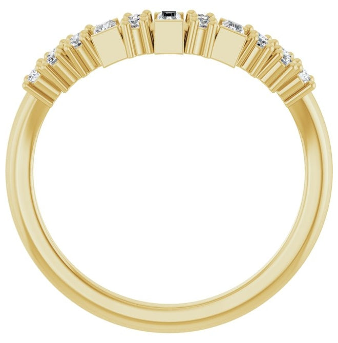 14K Yellow Or White Gold Straight Baguette 3 X 1.5 Mm Polished 1/3 Ctw Natural Diamond Contour Band