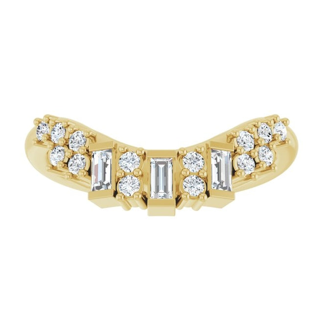 14K Yellow Or White Gold Straight Baguette 3 X 1.5 Mm Polished 1/3 Ctw Natural Diamond Contour Band