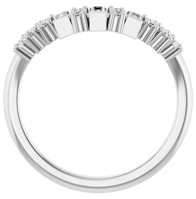 14K Yellow Or White Gold Straight Baguette 3 X 1.5 Mm Polished 1/3 Ctw Natural Diamond Contour Band