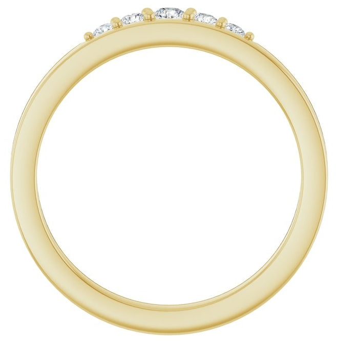 14K Yellow Or White Gold Round 2.5 Mm Polished 1/6 Ctw Lab-Grown Diamond Stackable Ring