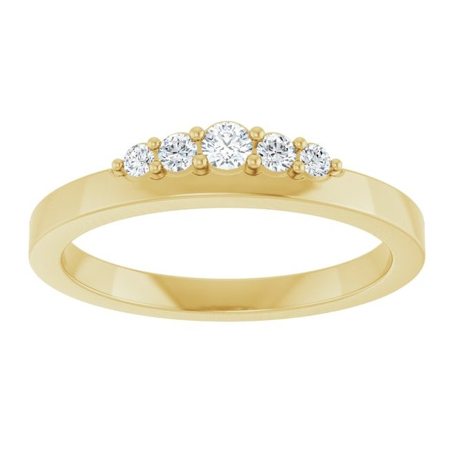 14K Yellow Or White Gold Round 2.5 Mm Polished 1/6 Ctw Lab-Grown Diamond Stackable Ring