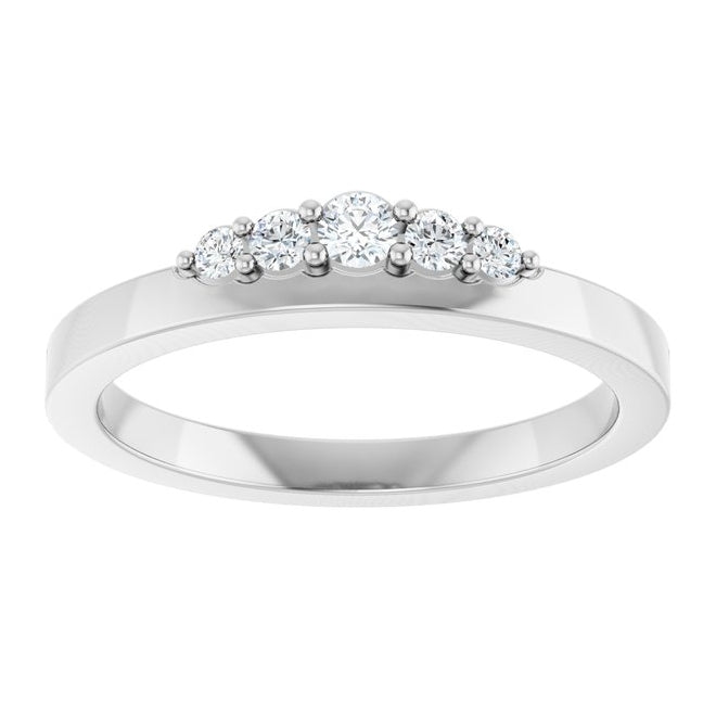 14K Yellow Or White Gold Round 2.5 Mm Polished 1/6 Ctw Lab-Grown Diamond Stackable Ring