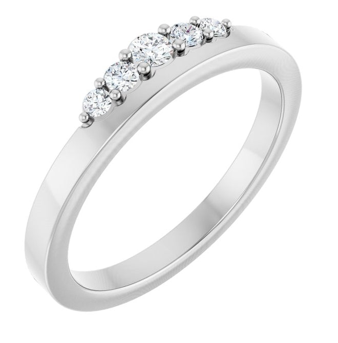 14K Yellow Or White Gold Round 2.5 Mm Polished 1/6 Ctw Lab-Grown Diamond Stackable Ring