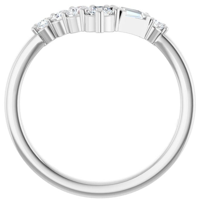 14K Yellow Or White Gold Round 3 Mm Polished 1/3 Ctw Lab-Grown Diamond Contour Band