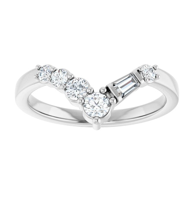 14K Yellow Or White Gold Round 3 Mm Polished 1/3 Ctw Lab-Grown Diamond Contour Band