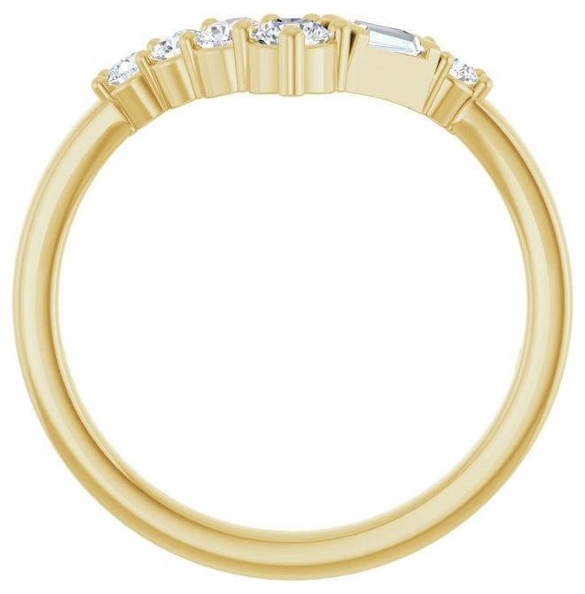 14K Yellow Or White Gold Round 3 Mm Polished 1/3 Ctw Lab-Grown Diamond Contour Band