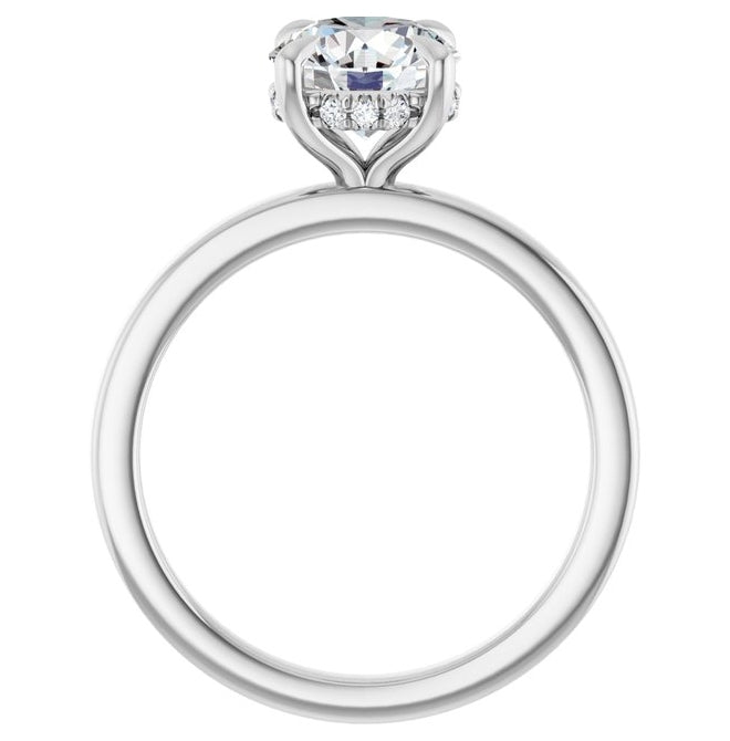 14K White Gold Round 7.4 Mm Polished 1 5/8 Ctw Lab-Grown Diamond Engagement Ring Size 7