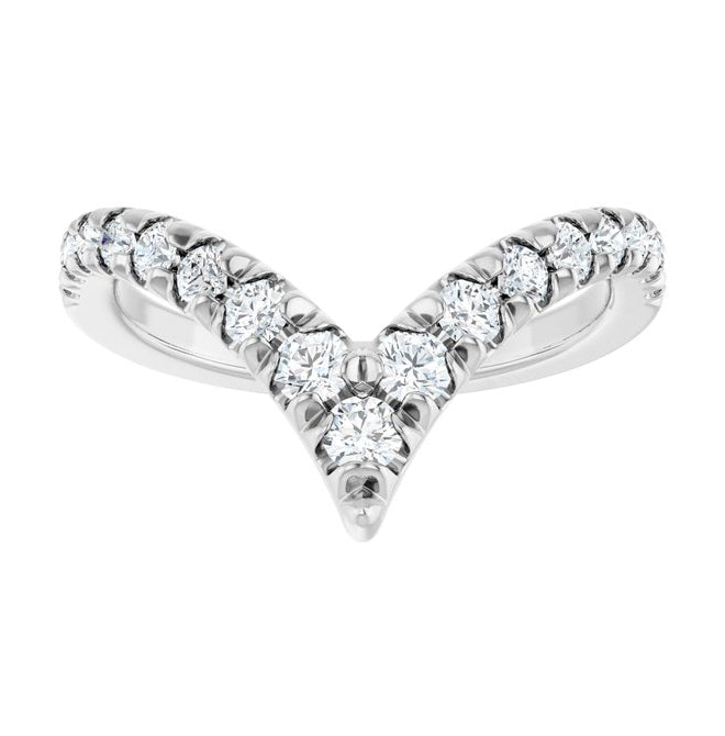 14K Yellow Or White Gold Polished 1/2 Ctw Lab-Grown Diamond Contour Band Size 7