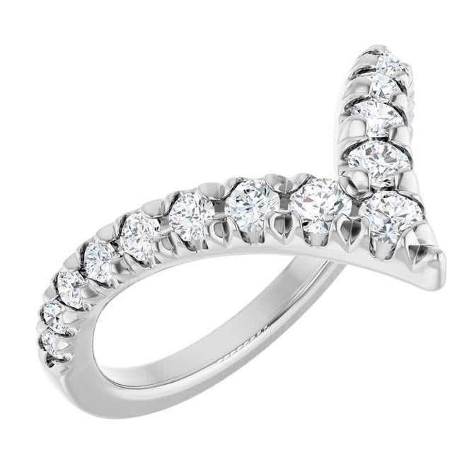 14K Yellow Or White Gold Polished 1/2 Ctw Lab-Grown Diamond Contour Band Size 7
