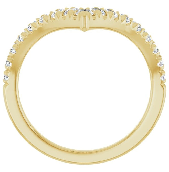 14K Yellow Or White Gold Polished 1/2 Ctw Lab-Grown Diamond Contour Band Size 7