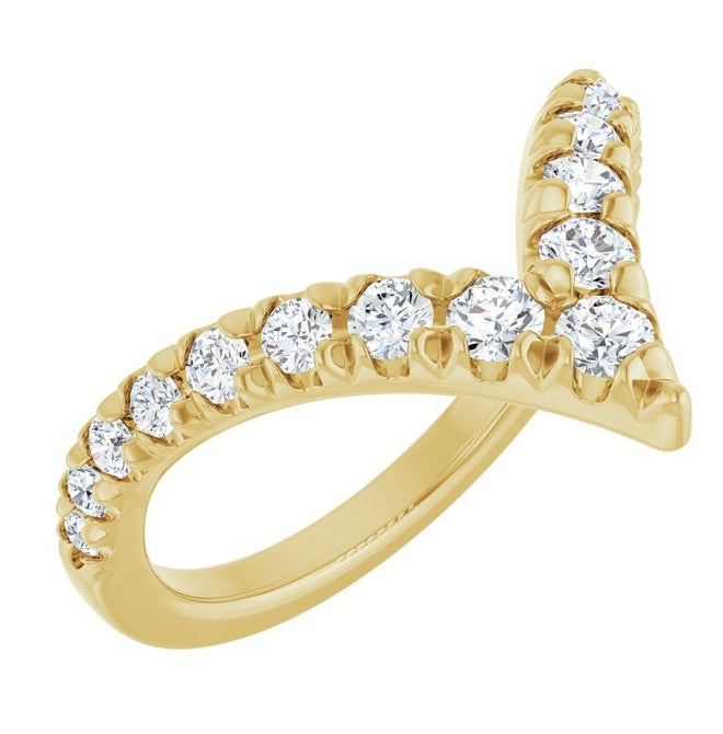14K Yellow Or White Gold Polished 1/2 Ctw Lab-Grown Diamond Contour Band Size 7