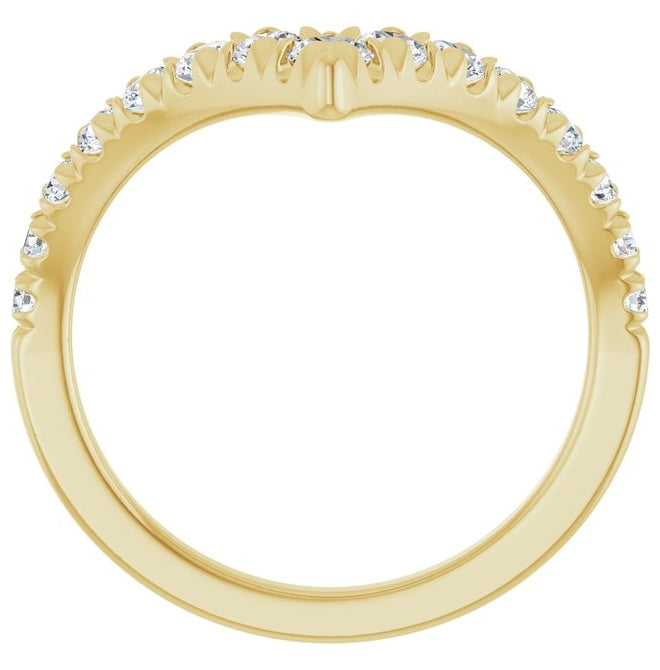 14K Yellow Or White Gold Polished 5/8 Ctw Lab-Grown Diamond Contour Band Size 7