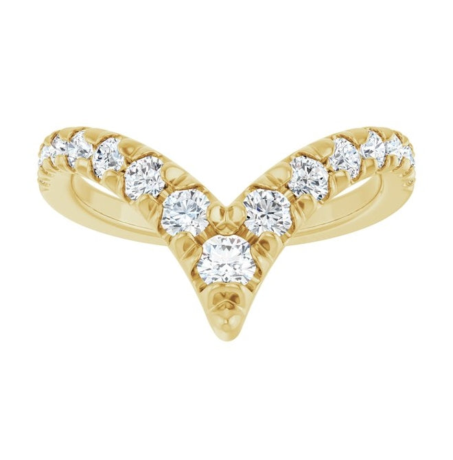 14K Yellow Or White Gold Polished 5/8 Ctw Lab-Grown Diamond Contour Band Size 7