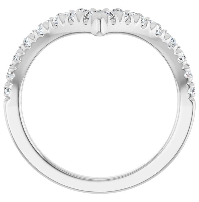 14K Yellow Or White Gold Polished 5/8 Ctw Lab-Grown Diamond Contour Band Size 7
