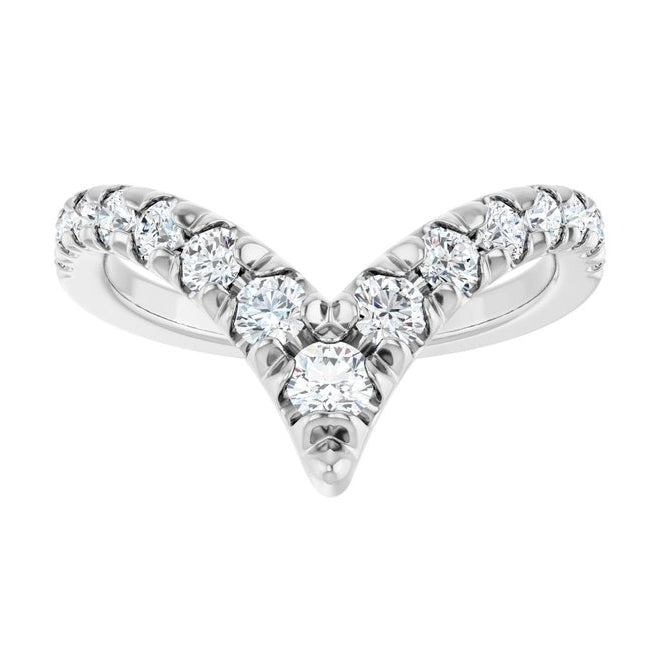 14K Yellow Or White Gold Polished 5/8 Ctw Lab-Grown Diamond Contour Band Size 7