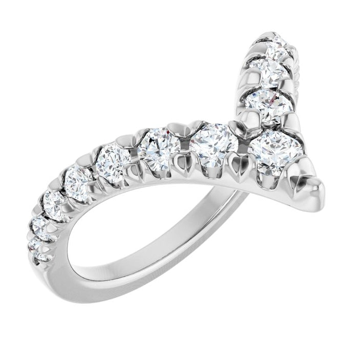 14K Yellow Or White Gold Polished 5/8 Ctw Lab-Grown Diamond Contour Band Size 7