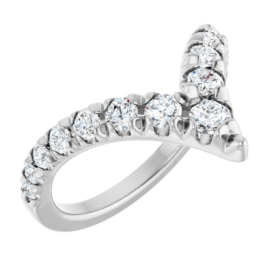 14K Yellow Or White Gold Polished 5/8 Ctw Lab-Grown Diamond Contour Band Size 7