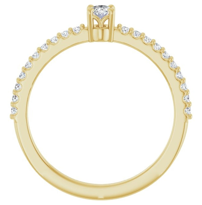 14K Yellow Or White Gold Oval 4 X 3 Mm Polished 1/3 Ctw Lab-Grown Diamond Ring