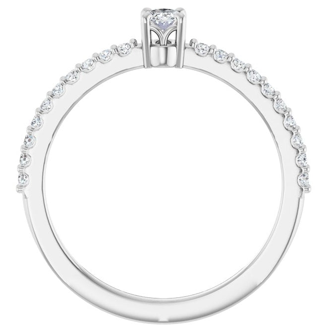 14K Yellow Or White Gold Oval 4 X 3 Mm Polished 1/3 Ctw Lab-Grown Diamond Ring