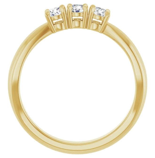 14K Yellow Or White Gold Round 3 Mm Polished 1/4 Ctw Lab-Grown Diamond Anniversary Band