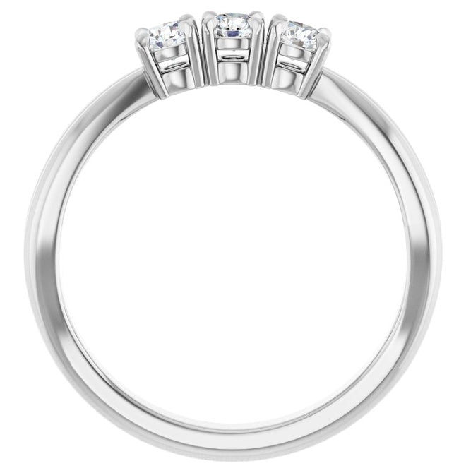 14K Yellow Or White Gold Round 3 Mm Polished 1/4 Ctw Lab-Grown Diamond Anniversary Band