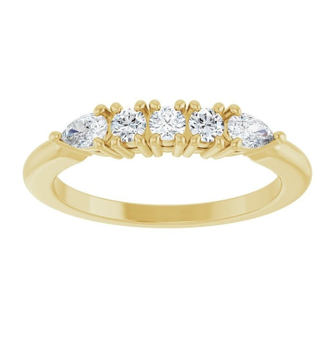 14K Yellow Or White Gold Round 2.5 Mm Polished 3/8 Ctw Natural Diamond Anniversary Band