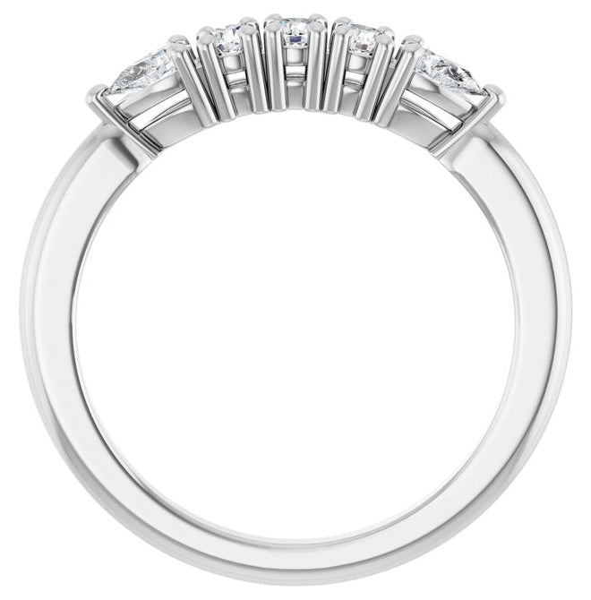 14K Yellow Or White Gold Round 2.5 Mm Polished 3/8 Ctw Natural Diamond Anniversary Band
