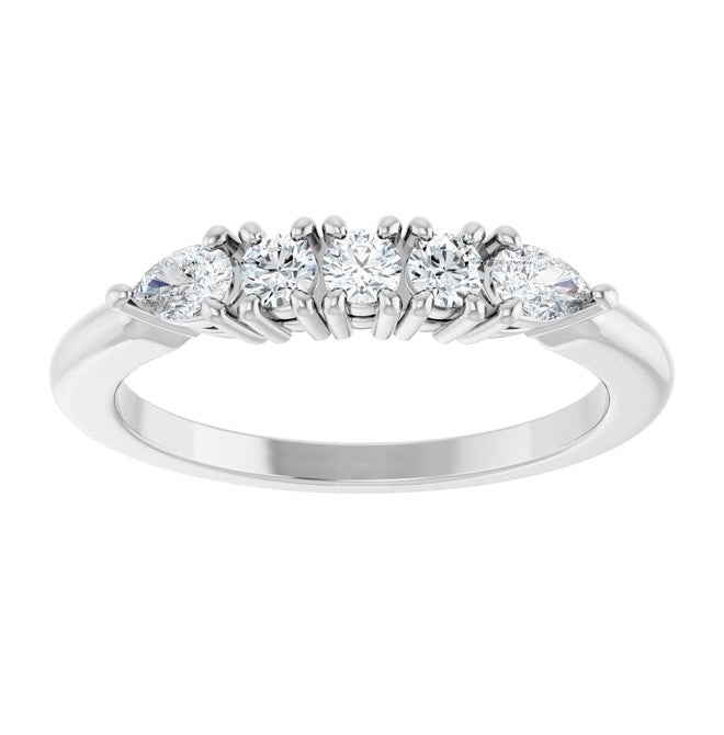 14K Yellow Or White Gold Round 2.5 Mm Polished 3/8 Ctw Lab-Grown Diamond Anniversary Band