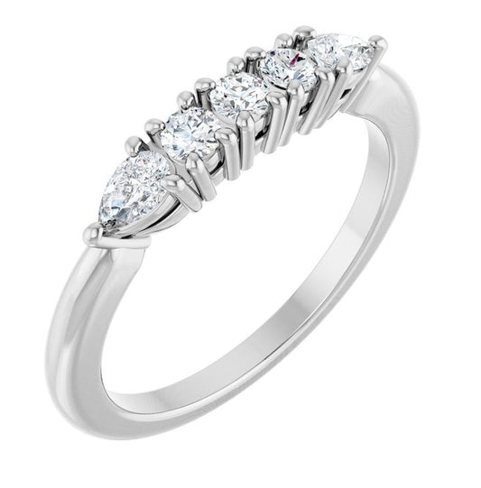 14K Yellow Or White Gold Round 2.5 Mm Polished 3/8 Ctw Lab-Grown Diamond Anniversary Band