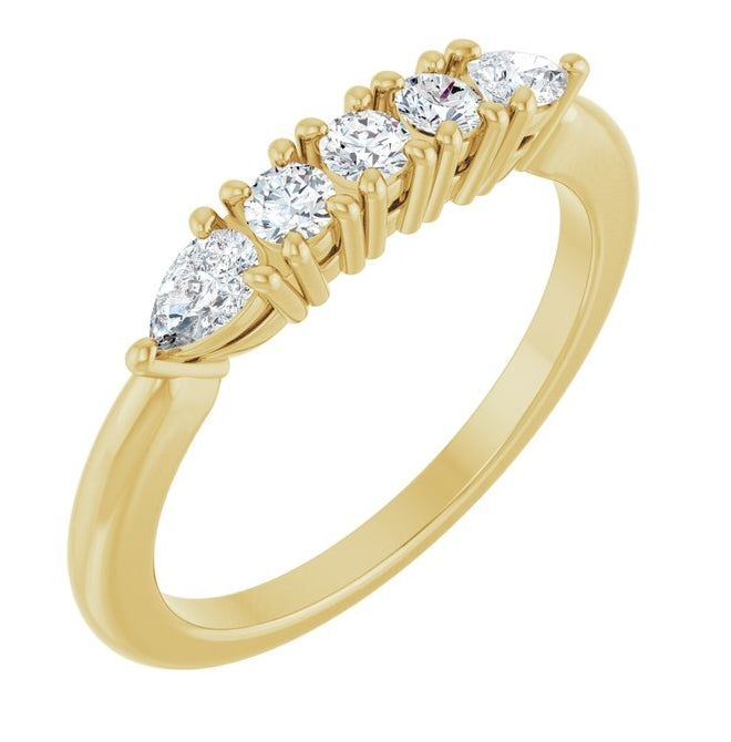 14K Yellow Or White Gold Round 2.5 Mm Polished 3/8 Ctw Lab-Grown Diamond Anniversary Band
