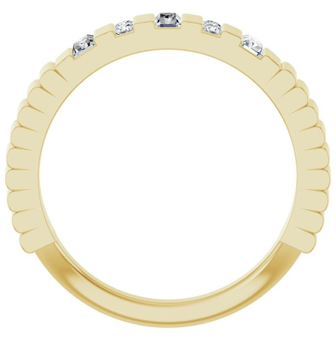 14K Yellow Or White Gold Straight Baguette 3 X 1.75 Mm Polished 1/4 Ctw Lab-Grown Diamond Anniversary Band